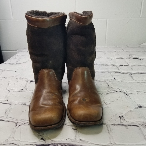 Ugg Brookffield brown short sheepskin cuffable boots - Picture 10 of 11